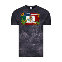 Cloud Black mexican american flag background Vintage Tee - Jasminsmagicworld