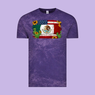 Mexican American Flag Background Vintage Tee Designed By Jasminsmagicworld