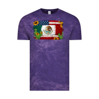 Cloud Purple mexican american flag background Vintage Tee - Jasminsmagicworld