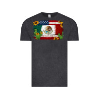 Vintage Black mexican american flag background Vintage Tee - Jasminsmagicworld