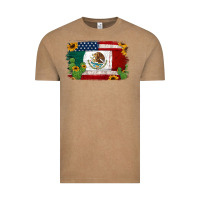 Vintage Coffee mexican american flag background Vintage Tee - Jasminsmagicworld