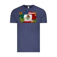 Vintage Denim mexican american flag background Vintage Tee - Jasminsmagicworld