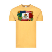 Vintage Mustard mexican american flag background Vintage Tee - Jasminsmagicworld