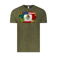 Vintage Olive mexican american flag background Vintage Tee - Jasminsmagicworld