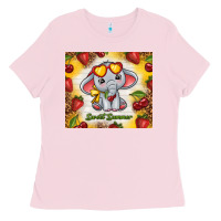 Bubblegum Pink sweet summer cute elephant Ladies Tee - TumblerDesignByShophia