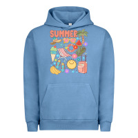 Pigment Pebble Blue retro summer Urban Hoodie - JahusDesignShop