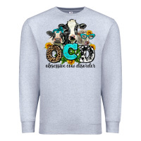 Heather Grey ocd obsessive cow disorder Premium Sweatshirt - AdoDesignShop