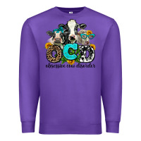 Purple ocd obsessive cow disorder Premium Sweatshirt - AdoDesignShop