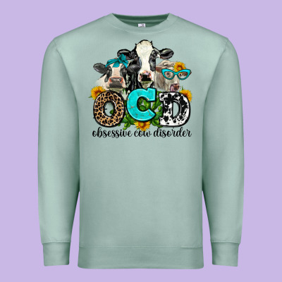 Ocd Obsessive Cow Disorder Premium Sweatshirt Designed By Adodesignshop
