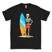 Black Surfing Skeleton Halloween Themed Surf Lovers Gift Classic Tee - longCreatives