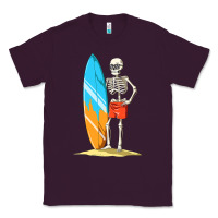 Plum Surfing Skeleton Halloween Themed Surf Lovers Gift Classic Tee - longCreatives