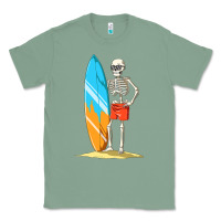 Sage Surfing Skeleton Halloween Themed Surf Lovers Gift Classic Tee - longCreatives