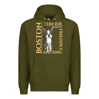 Army Green boston terrier t  shirt boston terrier dog traits gift t  shirt Premium Hoodie - longCreatives