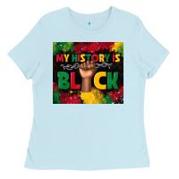 Baby Blue my history is black Ladies Tee - TumblerDesignByShophia