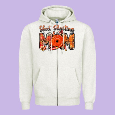 Skeet Shooting Mom Zipper Hoodie Designed By Barkaloodesign