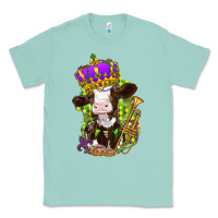 Seafoam Mardi Gras Cow Classic Tee - HowdyJamesFarm