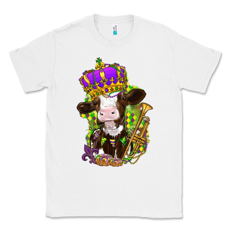 Mardi Gras Cow Classic Tee by HowdyJamesFarm | Teevron