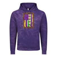 Cloud Purple mardi gras usa flag leopard Vintage Hoodie - OliviaCreatesArt