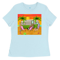 Baby Blue summer caravan Ladies Tee - TumblerDesignByShophia