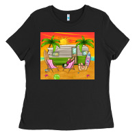 Black summer caravan Ladies Tee - TumblerDesignByShophia