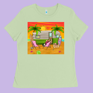Summer Caravan Ladies Tee Designed By Tumblerdesignbyshophia
