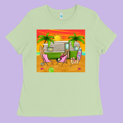 Summer Caravan Ladies Tee Designed By Tumblerdesignbyshophia