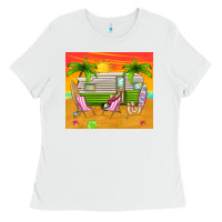 White summer caravan Ladies Tee - TumblerDesignByShophia