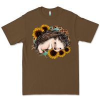 Cacao sleeping hedgehog sunflower leopard Premium Tee - Jasminsmagicworld
