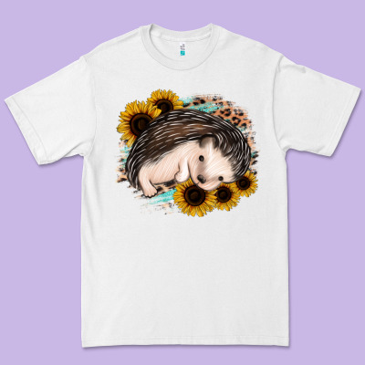 Sleeping Hedgehog Sunflower Leopard Premium Tee Designed By Jasminsmagicworld