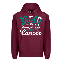 Burgundy My God is Stronger Than Cervical Cancer Awareness Warrior Premium Hoodie - longCreatives