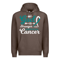 Coffee My God is Stronger Than Cervical Cancer Awareness Warrior Premium Hoodie - longCreatives