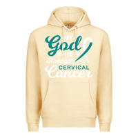 Pina Colada My God is Stronger Than Cervical Cancer Awareness Warrior Premium Hoodie - longCreatives