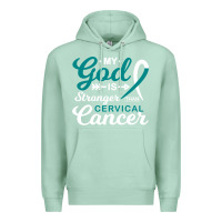 Seafoam My God is Stronger Than Cervical Cancer Awareness Warrior Premium Hoodie - longCreatives