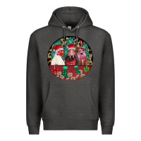 Charcoal Heather Chickens Premium Hoodie - CowhideDigitalArt