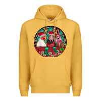 Mustard Chickens Premium Hoodie - CowhideDigitalArt