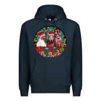 Navy Chickens Premium Hoodie - CowhideDigitalArt