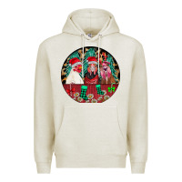 Oatmeal Heather Chickens Premium Hoodie - CowhideDigitalArt