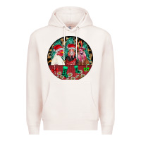 Pale Pink Chickens Premium Hoodie - CowhideDigitalArt