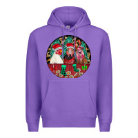 Purple Chickens Premium Hoodie - CowhideDigitalArt