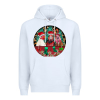 White Chickens Premium Hoodie - CowhideDigitalArt