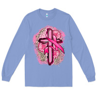 Colony Blue breast cancer cross Long Sleeve Tee - FaDigitalArtStudio