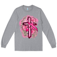 Heather Grey breast cancer cross Long Sleeve Tee - FaDigitalArtStudio