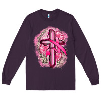 Plum breast cancer cross Long Sleeve Tee - FaDigitalArtStudio