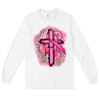 White breast cancer cross Long Sleeve Tee - FaDigitalArtStudio