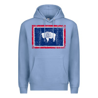 Colony Blue State of Wyoming Flag Fun Vintage Retro Fall Hiking Premium Hoodie - longCreatives