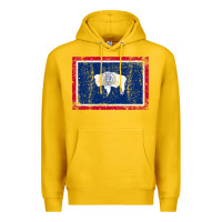 Lemon State of Wyoming Flag Fun Vintage Retro Fall Hiking Premium Hoodie - longCreatives