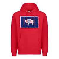 Red State of Wyoming Flag Fun Vintage Retro Fall Hiking Premium Hoodie - longCreatives