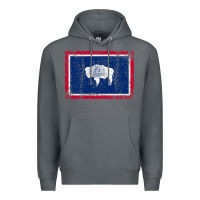 State Of Wyoming Flag Fun Vintage Retro Fall Hiking Premium Hoodie | Teevron