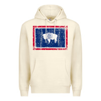 Sandshell State of Wyoming Flag Fun Vintage Retro Fall Hiking Premium Hoodie - longCreatives