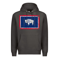 Smoke State of Wyoming Flag Fun Vintage Retro Fall Hiking Premium Hoodie - longCreatives